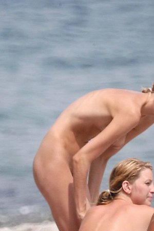 Photos of nudist girls at beach - series of shots