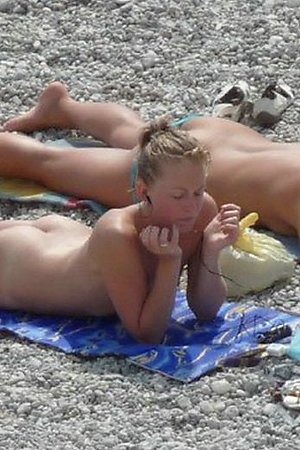Nude women caught on nude beach