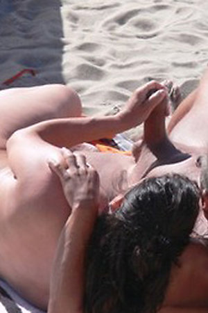 Hidden camera on the public beach