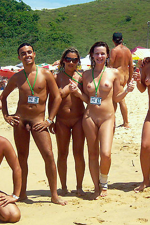 Naked girl and nude pussy on the beach
