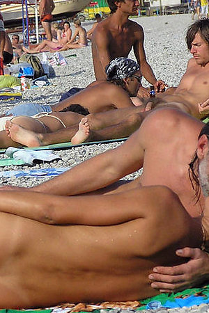 Sexy nudists having fun